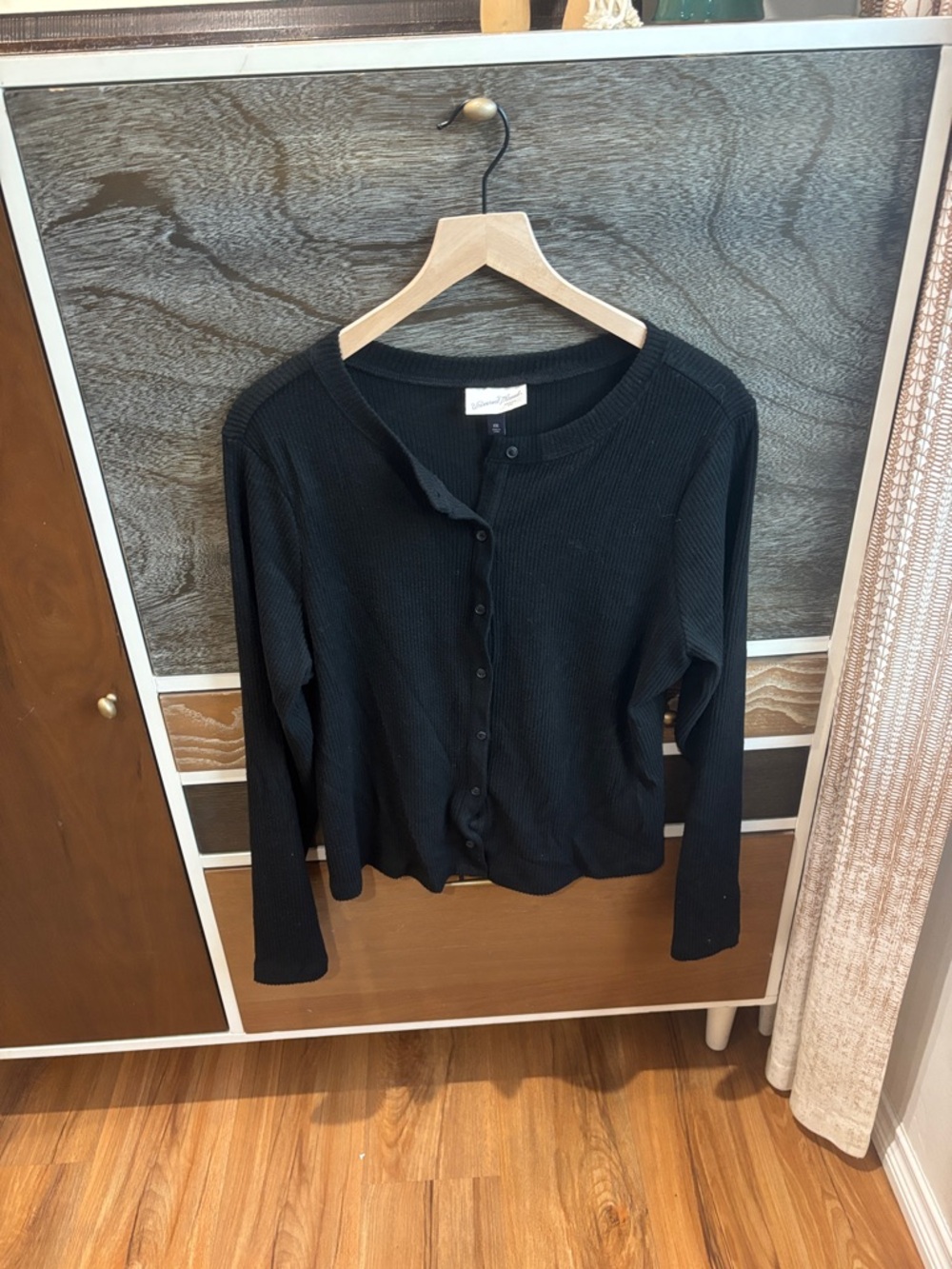 Universal Thread Black Ribbed Button-Up Cardigan - Picture 1 of 1